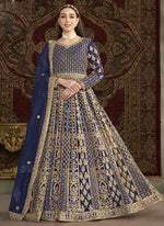 Thumbnail for Vegaa Fashion Blue Net Embroidered Anarkali Suit