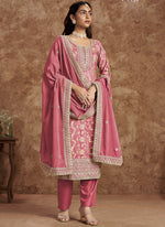 Thumbnail for Vegaa Fashion Light Peach Dola Silk Jacquard Designer Salwar Suit