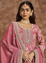 Thumbnail for Vegaa Fashion Light Peach Dola Silk Jacquard Designer Salwar Suit