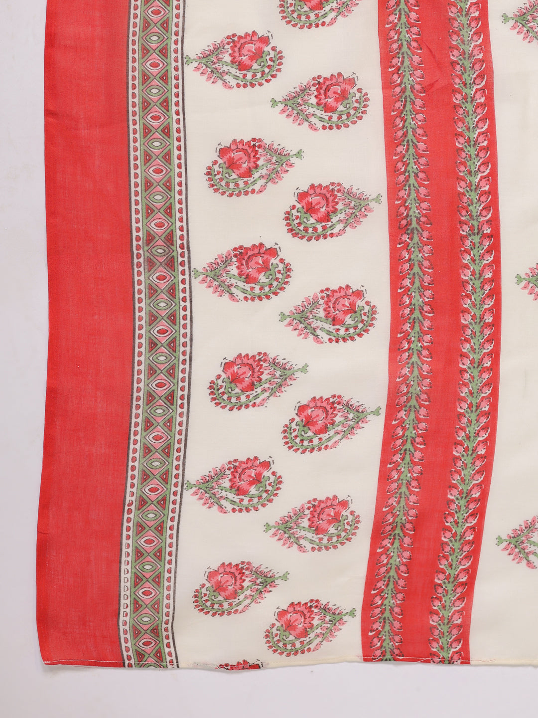 Janasya Regular Poly Cotton Cream Ethnic Motifs Notch Neck Set - Distacart