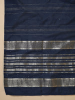 Thumbnail for Janasya Straight Magics Slub Blue Embroidered Round Neck Kurta,Bottom & Dupatta - Distacart
