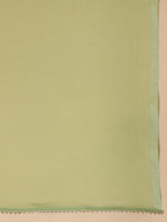 Thumbnail for Janasya Straight Magics Slub Green Embroidered Round Neck Kurta,Bottom & Dupatta - Distacart