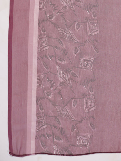 Janasya Regular Biscuit Slub Violet Abstract Tie-Up Neck Kurta,Bottom & Dupatta - Distacart