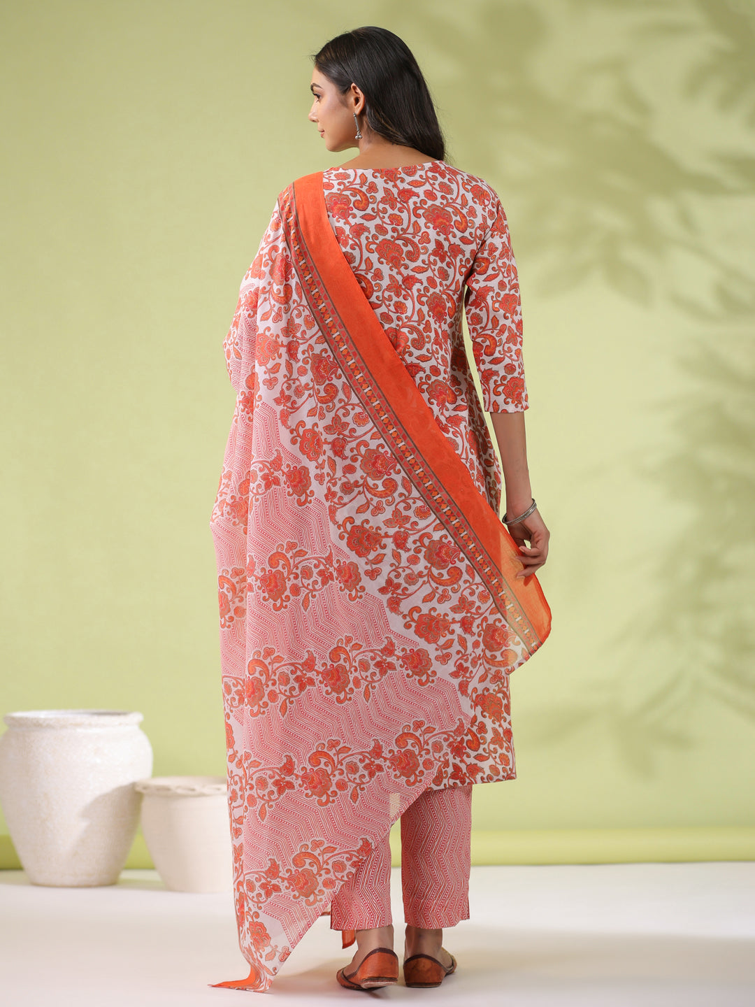 Janasya Regular Poly Cotton Off White Ethnic Motifs Round Neck Kurta Set - Distacart