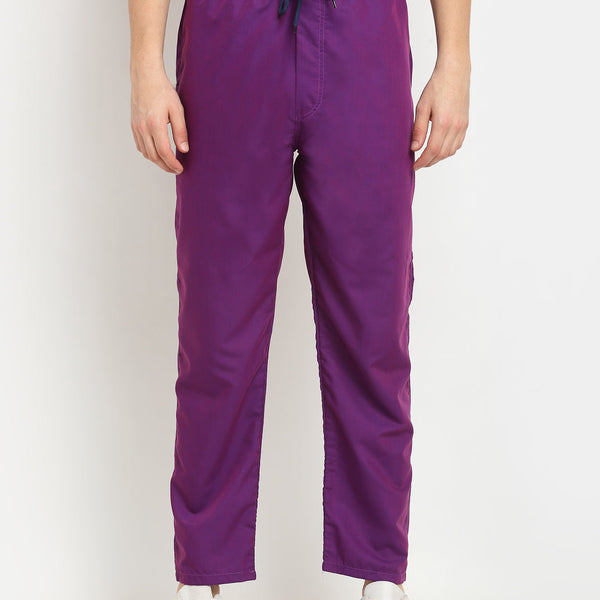 Jainish Men's Solid Cotton Track Pants - Purple - Distacart