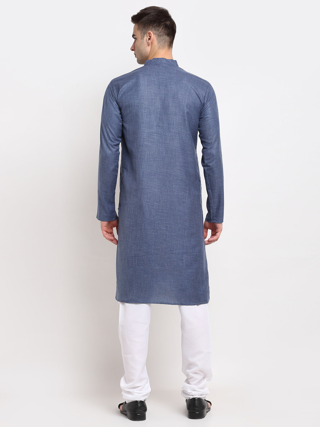 Jompers Men's Cotton Solid Kurta Pyjama - Dark-Grey - Distacart