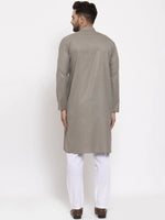 Thumbnail for Jompers Men's Grey & White Solid Kurta with Churidar - Distacart