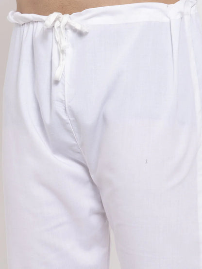 Jompers Men's Maroon & White Solid Kurta with Churidar - Distacart