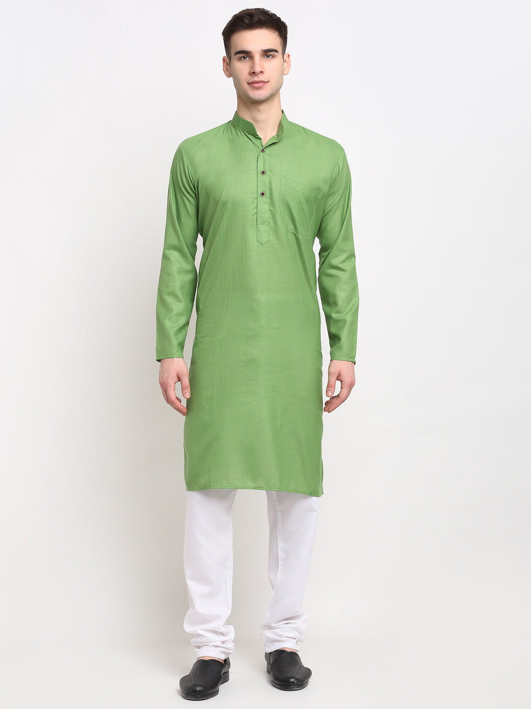 Jompers Men's Cotton Solid Kurta Pyjama - Parrot - Distacart