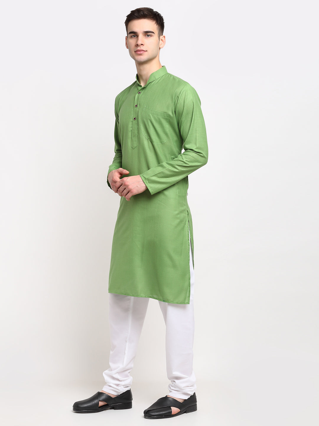 Jompers Men's Cotton Solid Kurta Pyjama - Parrot - Distacart