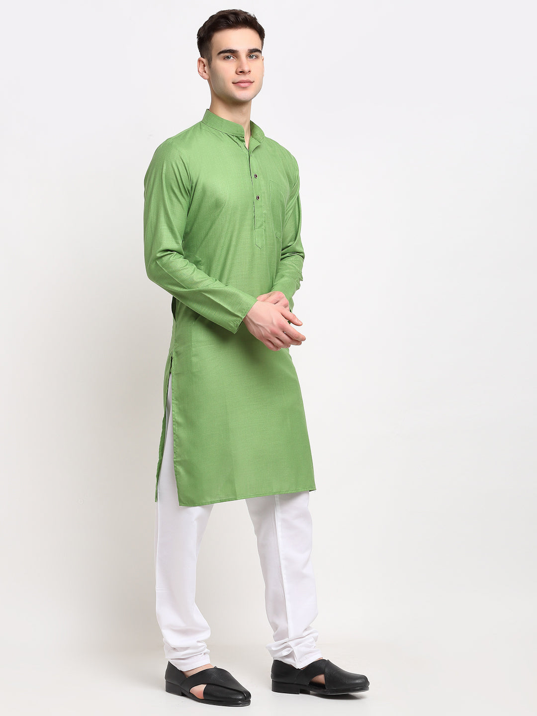 Jompers Men's Cotton Solid Kurta Pyjama - Parrot - Distacart