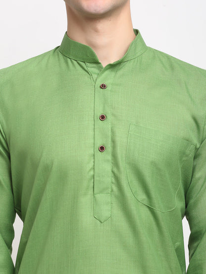 Jompers Men's Cotton Solid Kurta Pyjama - Parrot - Distacart