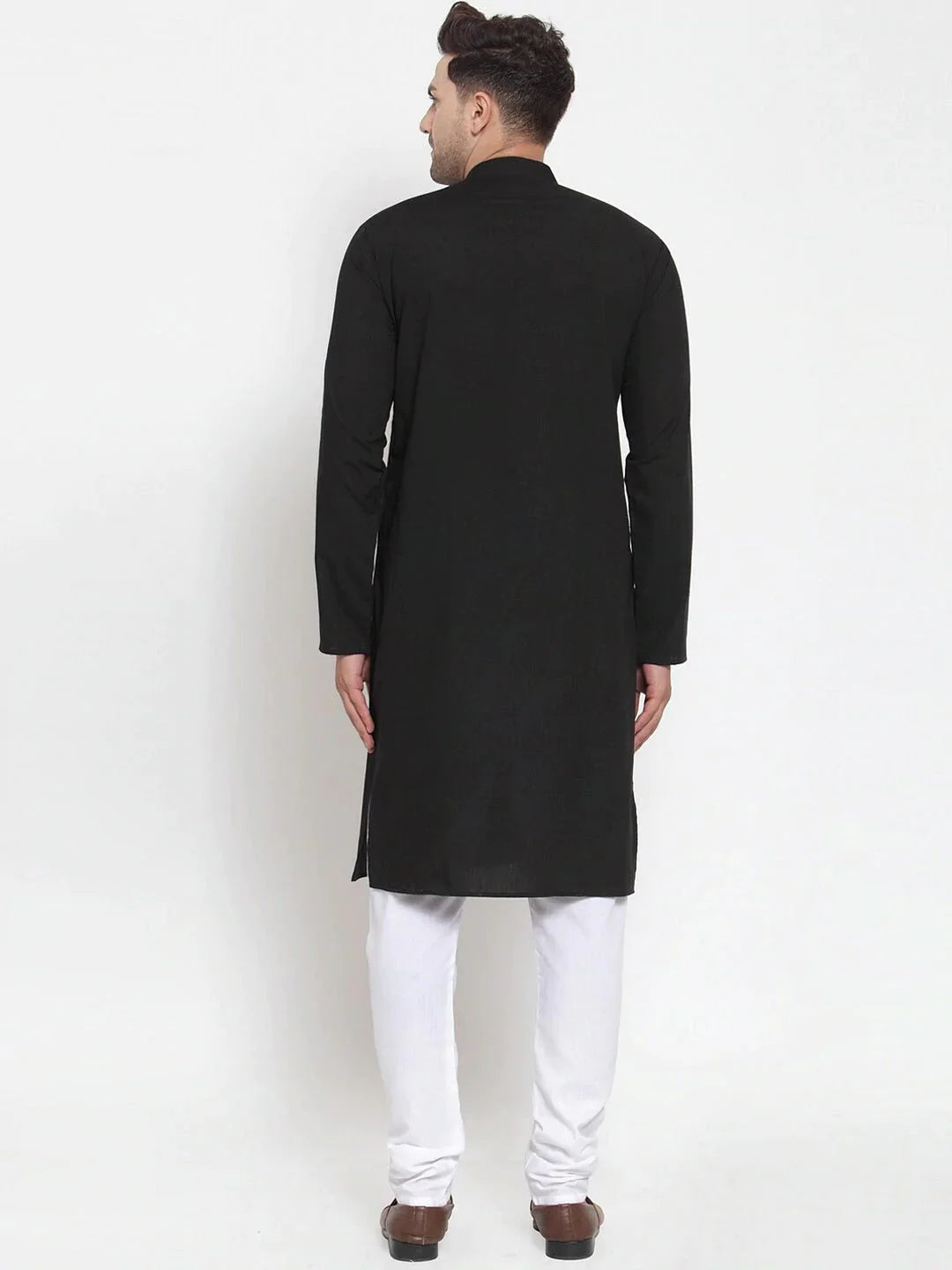 Jompers Men's Black Cotton Solid Kurta Payjama Sets - Distacart