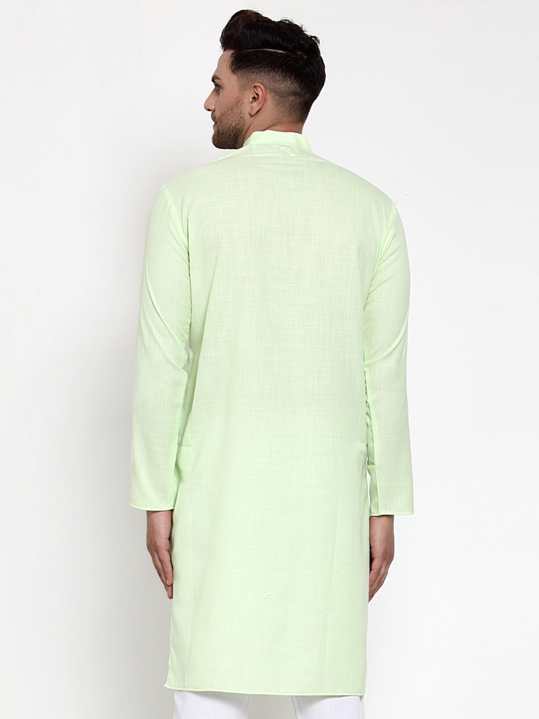Jompers Men's Solid Cotton Kurta - Lime - Distacart
