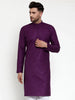 Jompers Men's Purple & White Solid Kurta Only - Distacart