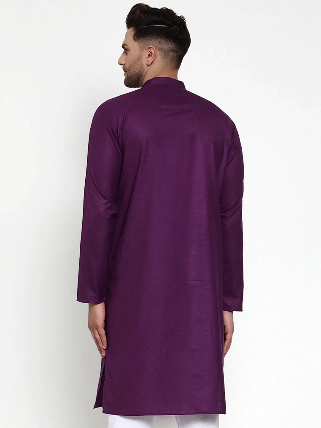 Jompers Men's Purple & White Solid Kurta Only - Distacart