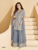 Thumbnail for Aarshi Fashions Navy blue Heavy Georgette Palazzo Suit