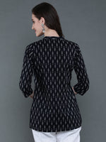 Thumbnail for Antaran Black Pure Cotton Geometric Printed Tunic - Distacart