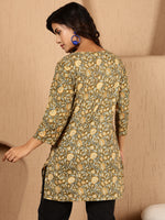 Thumbnail for Antaran Green Pure Cotton Embroidered Tunic - Distacart