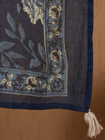 Thumbnail for Antaran Blue Pure Cotton Embellished Kurta Pant & Dupatta Set - Distacart