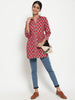 Antaran Maroon Pure Cotton Printed Tunic - Distacart