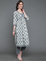 Thumbnail for Antaran Beige Pure Cotton Embroidered Kurta Pant Set - Distacart