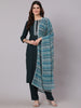 Antaran Blue Rayon Embroidered Kurta Pant Dupatta Set - Distacart