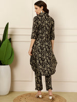 Thumbnail for Antaran Black Pure Cotton Printed Co Ord Set - Distacart