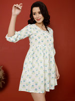 Thumbnail for Antaran White Pure Cotton Printed Tunic - Distacart
