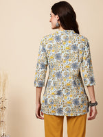Thumbnail for Antaran Blue Pure Cotton Printed Tunic - Distacart