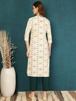 Thumbnail for Antaran Off White Pure Cotton Embellished Kurta - Distacart