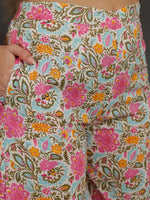 Thumbnail for Antaran Sky Blue Pure Cotton Floral Printed Co Ord Set - Distacart