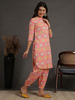 Thumbnail for Antaran Peach Pure Cotton Printed Co Ord Set - Distacart