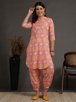 Thumbnail for Antaran Peach Pure Cotton Printed Co Ord Set - Distacart