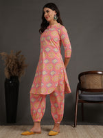 Thumbnail for Antaran Peach Pure Cotton Printed Co Ord Set - Distacart