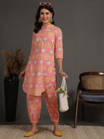 Thumbnail for Antaran Peach Pure Cotton Printed Co Ord Set - Distacart