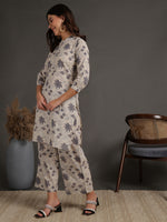 Thumbnail for Antaran Beige Pure Cotton Printed Co Ord Set - Distacart