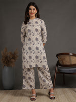 Thumbnail for Antaran Beige Pure Cotton Printed Co Ord Set - Distacart