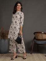 Thumbnail for Antaran Beige Pure Cotton Printed Co Ord Set - Distacart