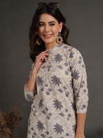 Thumbnail for Antaran Beige Pure Cotton Printed Co Ord Set - Distacart