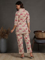 Thumbnail for Antaran Cream Pure Cotton Printed Co Ord Set - Distacart