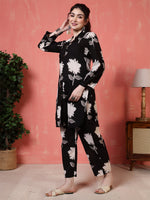 Thumbnail for Antaran Black Pure Cotton Printed Co Ord Set - Distacart