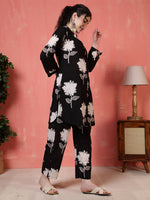 Thumbnail for Antaran Black Pure Cotton Printed Co Ord Set - Distacart