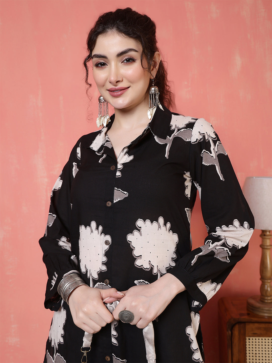 Antaran Black Pure Cotton Printed Co Ord Set - Distacart