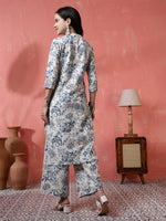 Thumbnail for Antaran Off White Pure Cotton Printed Kurta Pant Set - Distacart