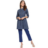 Antaran Blue Pure Cotton Printed Tunic - Distacart
