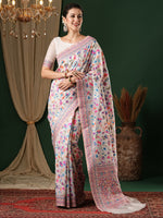 Thumbnail for NOZ2TOZ Women's Silk Cotton White Woven Design Celebrity Saree With Blouse Piece - Distacart