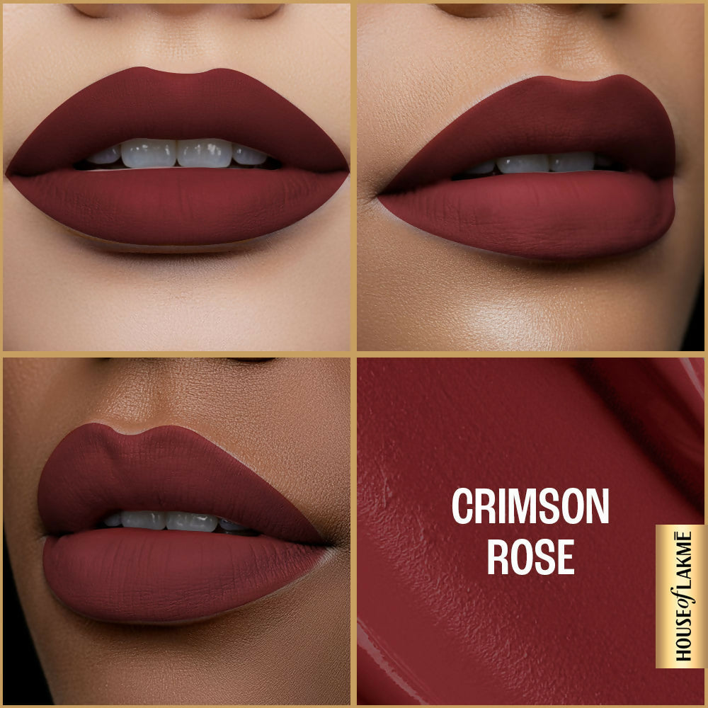 Lakme Ultimate Glam Matte Liquid Lipstick - Crimson Rose - Distacart