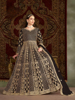 Thumbnail for Anaita Black Embroidered Net Stitched Anarkali Suit - Distacart