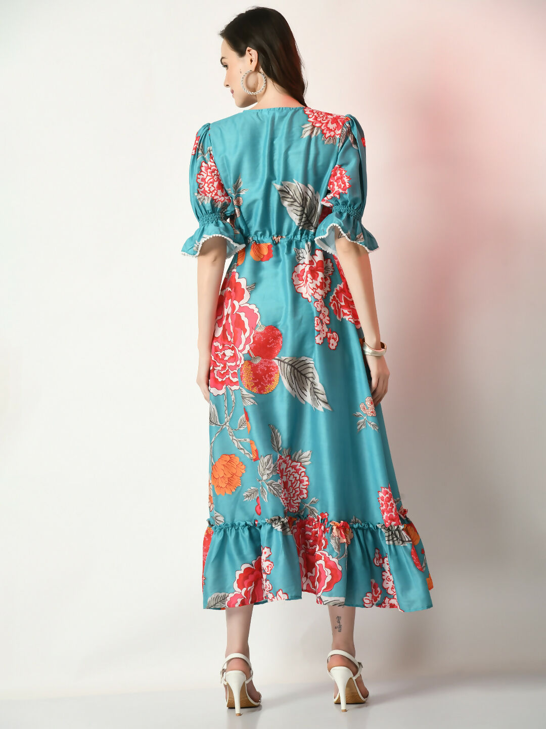 Myshka Women's Sea Green Printed Dress - Distacart